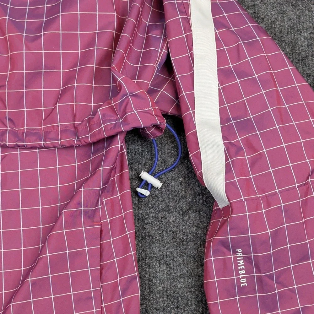 Adidas‎ Primeblue Iridescent Grid Windbreaker Jacket Purple Pink Mens Medium